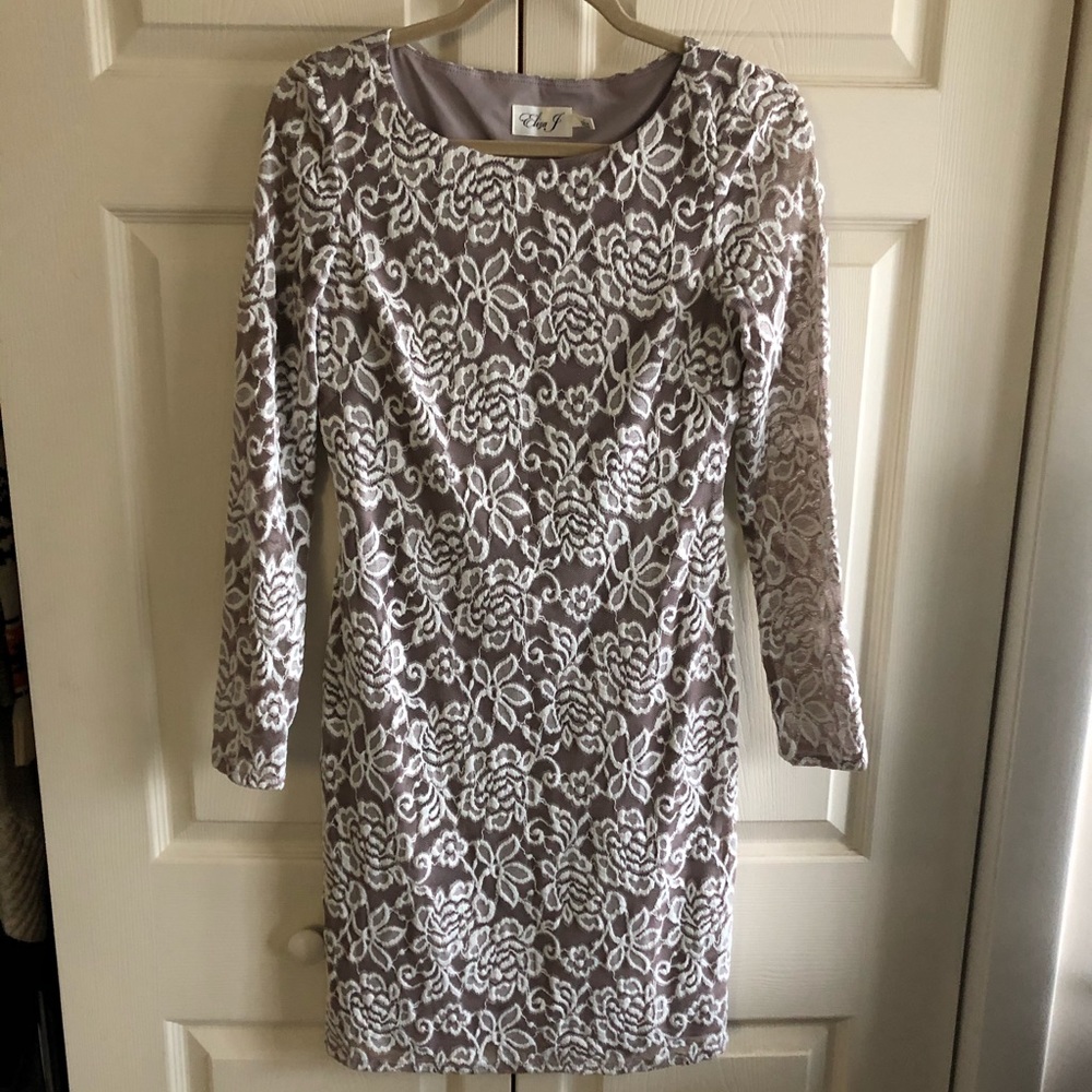Long Sleeve Ivory Lace Dress